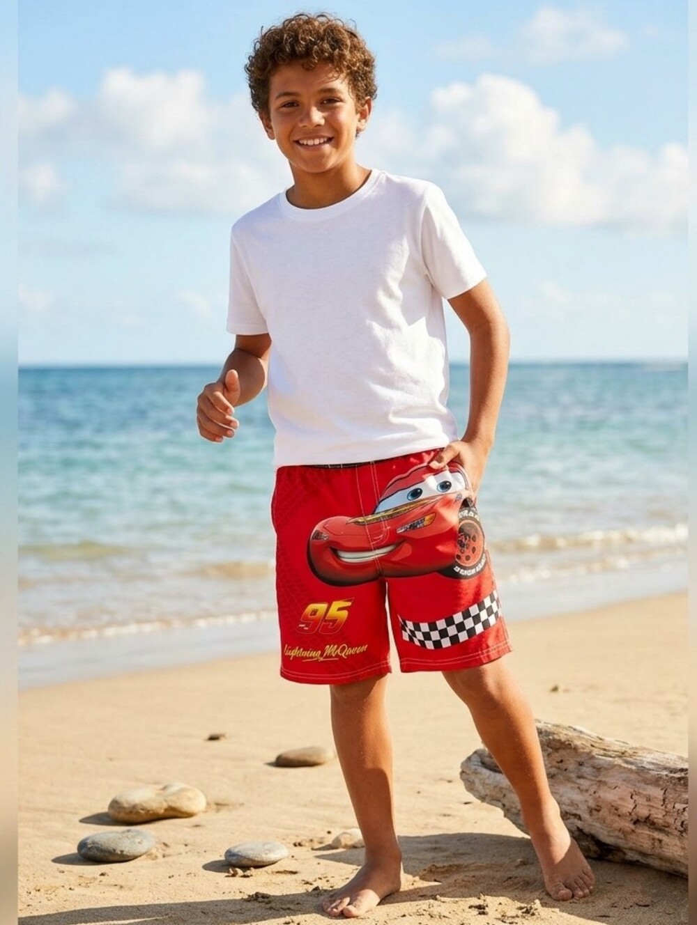Disney Lightning McQueen Red Kids Swimming Trunks